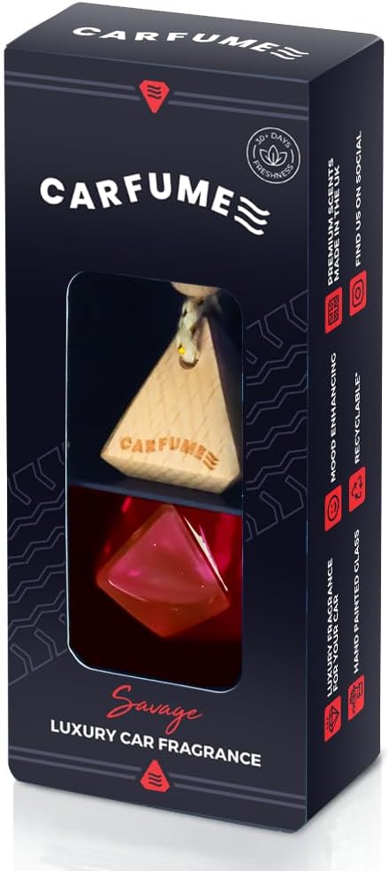 Carfume | Original | Red | Savage Scent | Car Air Fresheners to Level Up your Driving Experience & Drive Happy | For Him