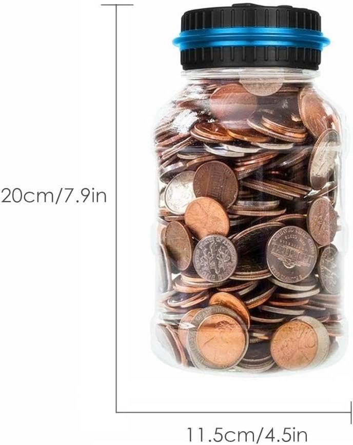 PRIMEX PRO Digital Saving Money Box UK Coins Automatic Counting - Large Capacity Transparent Money Saving Jar with LCD Display, Coin Money Bank Piggy Bank Gift for Kids and Adult (big size)