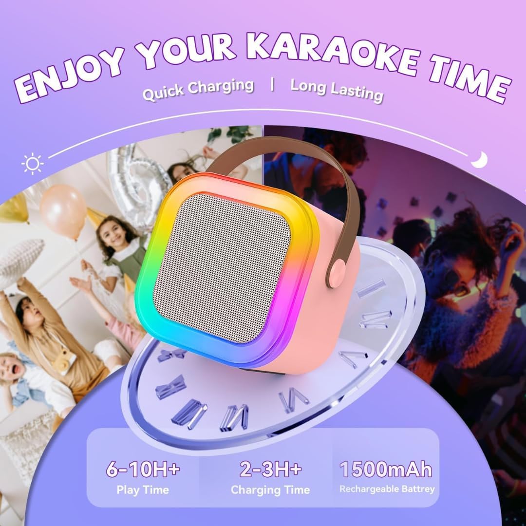 Karaoke Machine 2 Microphones, Birthday Gifts for Girls Toys Age 3-15 Year Old Girls Gifts Kids Microphone Toys for 3-12 Year Old Girls Birthday Presents Easter Gifts for Kids
