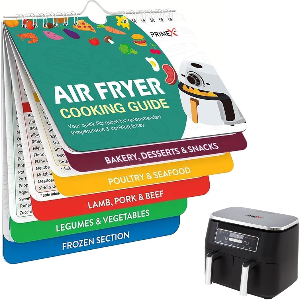 Air Fryer Cooking Guide, Air Fryer Cooking Times & Temperature Conversion Chart UK, Air Fryer Cheat Sheet Magnetic air Fryer Temperature Guide UK.
