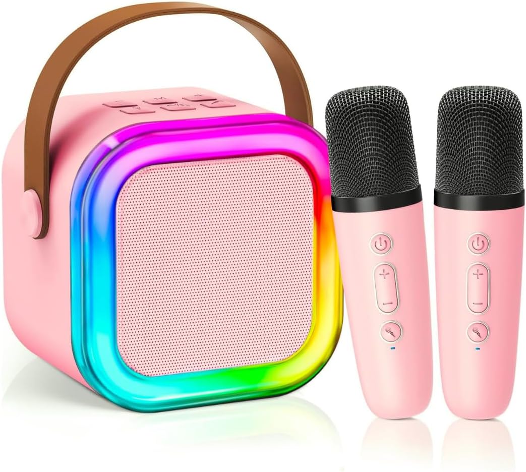 Karaoke Machine 2 Microphones, Birthday Gifts for Girls Toys Age 3-15 Year Old Girls Gifts Kids Microphone Toys for 3-12 Year Old Girls Birthday Presents Easter Gifts for Kids