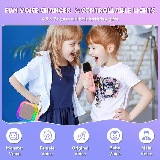 Karaoke Machine 2 Microphones, Birthday Gifts for Girls Toys Age 3-15 Year Old Girls Gifts Kids Microphone Toys for 3-12 Year Old Girls Birthday Presents Easter Gifts for Kids