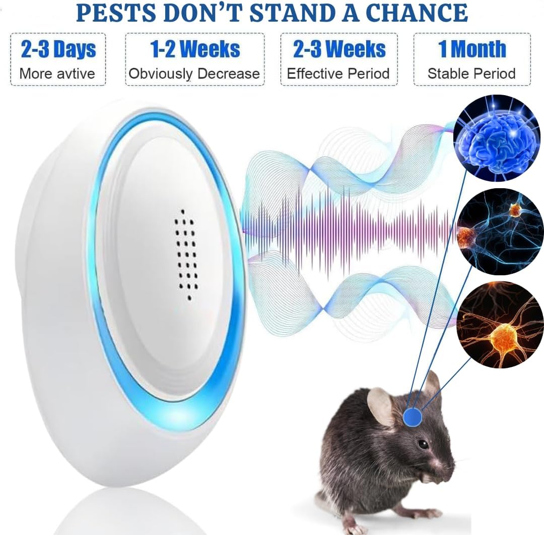 Ultrasonic Pest Repeller, Newest 6 Packs Electronic Powerful Mouse Repellent plug-in Pest Control for Bugs, Mosquito, Roach, Ant, Rodent, Mouse, Rat, Spider, Cockroach, Ants, Wasp Etc Insect Repellent