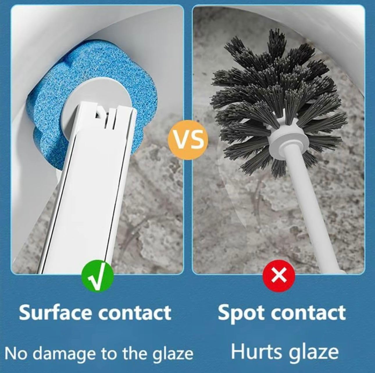 Toilet Brush Set with 6 Replacement Sponge Heads, with detergent, Disposable Wall-mounted toilet cleaning system with 6/18/32 Heads