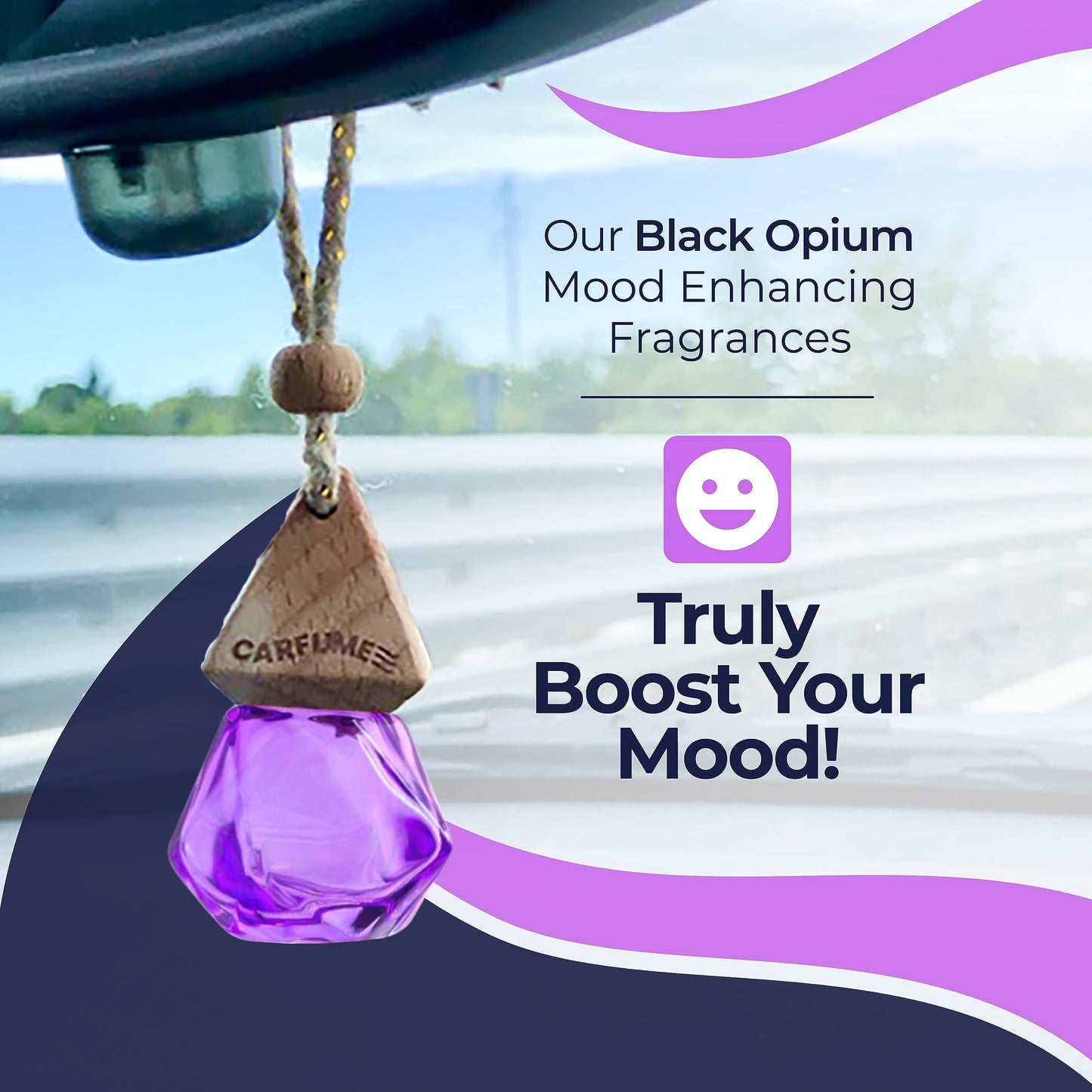 Carfume Original - Alien Scent Car Air Freshener - Perfume Inspired Car Fragrance - Eliminates Odours - Oil Scented - Purple Design