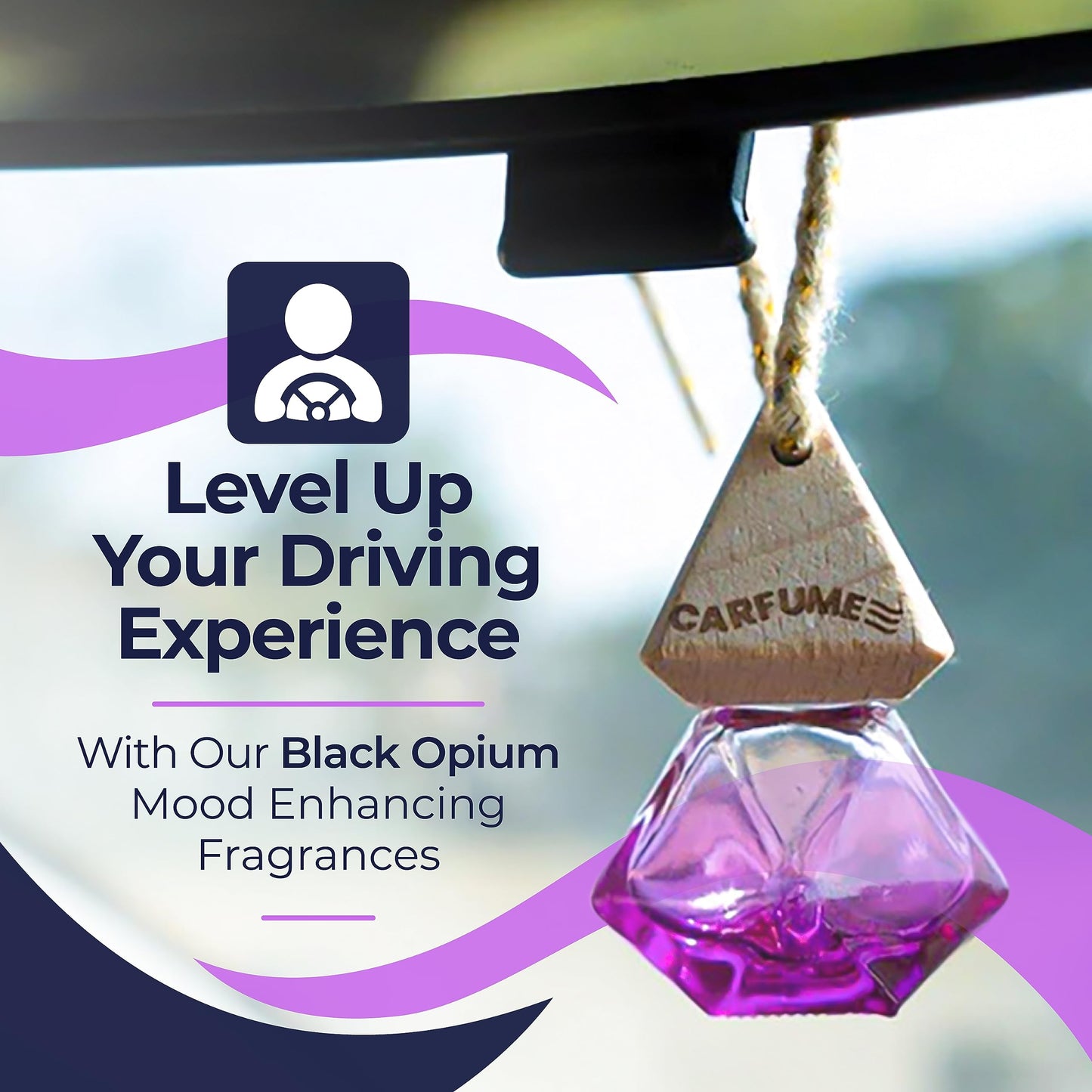 Carfume Original - Alien Scent Car Air Freshener - Perfume Inspired Car Fragrance - Eliminates Odours - Oil Scented - Purple Design