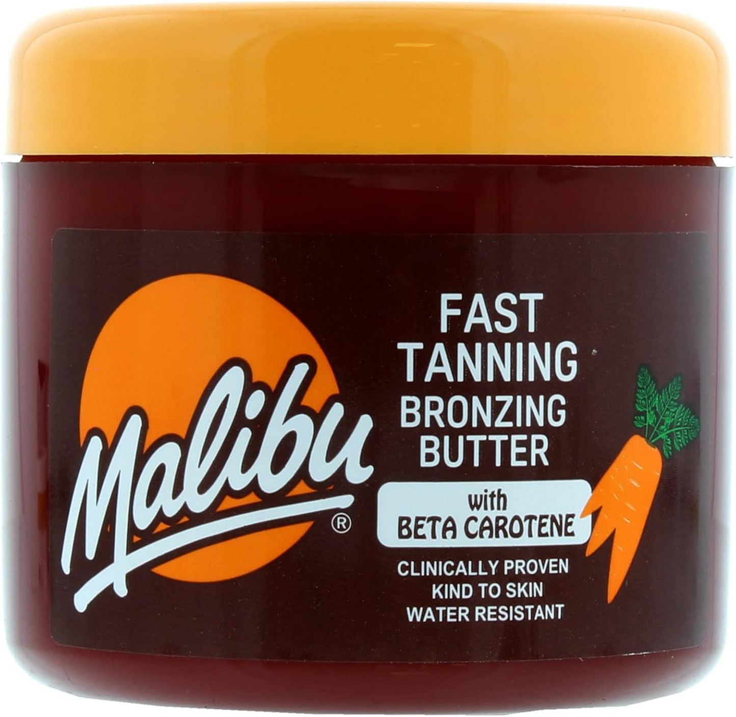 Malibu Fast Tanning Bronzing Butter 300ml | Beta Carotene & Coconut Oil | Summer Holiday Body Sun Care | Water Resistant Moisturiser for Glowing Skin