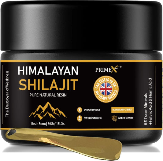PRIMEX PRO Pure shilajit Resin, High Strength Original Himalayan Shilajit 30g - Gold Grade 100% Pure, Rich in Fulvic & Humic Acid, Minerals, Immune System, Mental Clarity & Stamina Booster